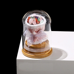 Смешанные камни Украшения для витрины из арочной стеклянной банки с букетом из натуральных смешанных драгоценных камней внутри, подарок бутылке желаний для женщины, 52x76 мм