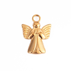 Angel & Fairy Шкентели нержавеющей стали, реальный 18 k позолоченный, ангел и фея, 19x14 мм