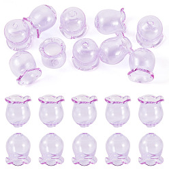 Лиловый 10шт. стеклянные колпачки для изготовления колокольчиков, колокольчик средний, сирень, 13.5x12 мм, отверстие : 2 мм