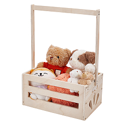 Мокасин Прямоугольные деревянные ящики для детского душа, подарочные корзины для хранения детских вещей с ручками, мокасин, готовая продукция: 344x230x545 мм