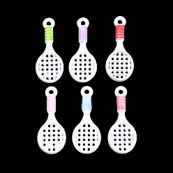 (52) Непрозрачная лаванда Подвески из эмали и сплава, стойки покрытие, прелести ракетки, окрашеные, без кадмия, без никеля и без свинца, разноцветные, 20x8x2.5 мм, отверстие : 1.2 мм