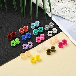 Mixed Color 32Pcs 16 Colors Silicone Thin Ear Gauges Flesh Tunnels Plugs, Ring, Mixed Color, 8mm, Hole: 7.4mm, 2pcs/color