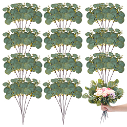 Темно-оливково-зеленый Шелковая ткань и пластиковые искусственные листья эвкалипта, домашнего декора, темно-оливковый зеленый, 324x116x4 мм