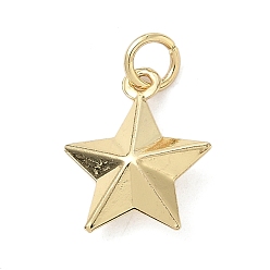 Настоящее золото 18K Латунные подвески в виде звезд, с целью перехода в кольце, долговечный, без кадмия и без свинца, реальный 18 k позолоченный, 14.5x12.5x4 мм, отверстие : 3 мм