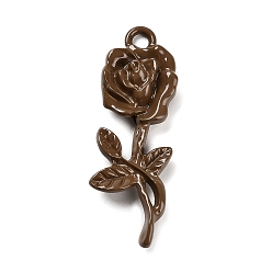 Цветок Подвески из сплава , кокосового коричневый, цветок, 37x12.5x4.5 мм, отверстие : 2.3 мм