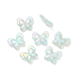 Светло-голубой УФ-покрытие радужное радужное имитация желе акриловые бусины, бабочка, светло-голубой, 19x22.5x6 мм, отверстие : 2.5 мм
