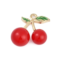 Золотой Подвески из сплава , подвески вишневые, cmолой, золотые, 22.5x25.5x12 мм, отверстие : 2 мм