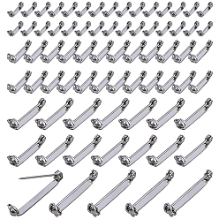 Нержавеющая Сталь Цвет 80 шт. основы для броши из нержавеющей стали, цвет нержавеющей стали, 18~27x4.5~6x5.5~6.5 мм