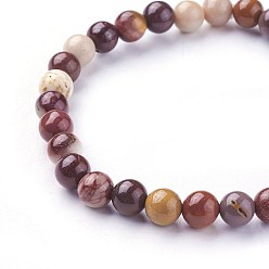 Mookaite Natural Mookaite Beads Stretch Bracelets, Round, 1-7/8 inch~2-1/8 inch(4.9~5.3cm), Beads: 6~7mm