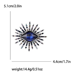 Озёрно--синий Брошь звезда из сплава и стекла со стразами для женщин, Плут синий, 51x44 мм
