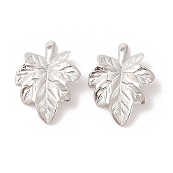 Платина Пластмассовые подвески ccb, лист, платина, 31x24x3 мм, отверстие : 1.4 мм