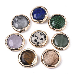 Смешанные камни Природные и синтетические смешанные драгоценный камень бисер, с кромкой из полимерной глины, покрытой светом, плоско-круглые, 17~19x17~18x5~7 мм, отверстие : 1.2 мм