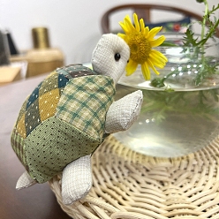 Dark Sea Green DIY Turtle Needle Pin Cushions Embroidery Kits for Beginner, Including Embroidery Cloth & Thread, Needle, Instruction Sheet, Dark Sea Green, 140x110mm