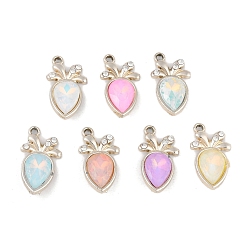 Light Gold Подвески из сплава с ультрафиолетовым покрытием, со стеклом, без свинца и без кадмия, морковь, разноцветные, золотой свет, 20x11x4 мм, отверстие : 2 мм