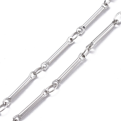 Real Platinum Plated Real Platinum Brass Bar Link Chains, with Spool, Soldered, 13x2x1.2mm, about 32.8 Feet(10m)/roll