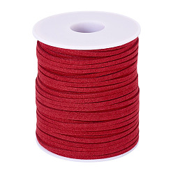 Темно-Красный Шнуры из искусственной замши, искусственная замшевая кружева, для изготовления ювелирных изделий, темно-красный, 2.5 мм, около 49.21 ярдов (45 м) / рулон