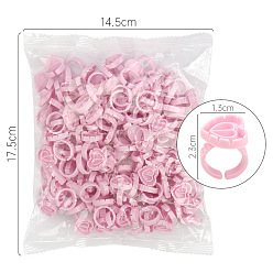 Бледно-Розовый Пластиковые чашки с чернилами для татуировки в виде сердца, Палитра пигментных колец для перманентного макияжа для наращивания ресниц нейл-арта, розовый жемчуг, 2.3x1.3 см, 100 шт / пакет