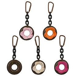 (52) Непрозрачная лаванда 5 шт. 5 цвета искусственная кожа пончик подвеска украшение, Сплав с застежками, для украшения сумки, разноцветные, 152 мм, 1 шт / цвет
