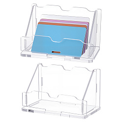 Прозрачный Акриловые держатели визитных карточек, подставка для визиток, прозрачные, готовый продукт: 121.5x67.5x70 мм, 2 мешки