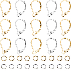 (52) Непрозрачная лаванда Наборы для поиска сережек, включает 60 шт. 304 фурнитуру из нержавеющей стали, 60шт стойки с покрытием из латуни, разноцветные, 120 шт / коробка