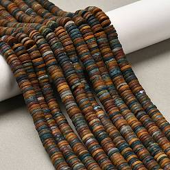 Океанический Джаспер Океан Природный яшмы бисер нитей, матовые, дисковые бусы, Heishi бусы, 6.5x1.5 мм, отверстие : 0.8 мм, около 248~253 шт / нитка, 15~15.31 дюйм (38.1~38.9 см)