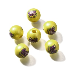 Слово Печатное натуральное дерево, жемчужные, карнавальная серия, слово, 15.5x14.5 мм, отверстие : 4.5 мм