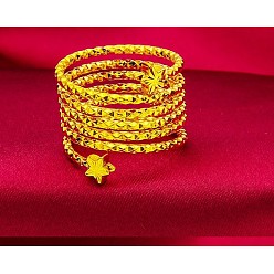 Звезда Латунные манжеты открытые кольца для женщин, золотые, звезда, размер США 4 1/4 (15 мм)