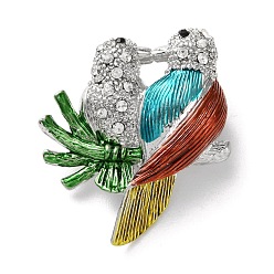 Разноцветный Дятел платина цинковый сплав эмалированный штифт, броши из стразов для рюкзака, красочный, 32x29 мм