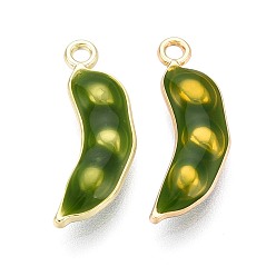 Золотой Подвески из эмали и сплава, гороховое очарование, золотые, 19x7x3 мм, отверстие : 1.5 мм