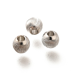 Платина Латунные бусины, долговечный, без кадмия и без свинца, круглые, платина, 3.5x3.5 мм, отверстие : 1.6 мм