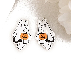 Тыква Акриловые подвески на тему призраков Хэллоуина, тыква, 45x28 мм