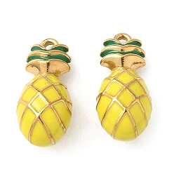 Ананас 304 нержавеющей стальной эмали подвески, ионное покрытие (ip), золотые, ананас, 17.5x8 мм, отверстие : 1.2 мм
