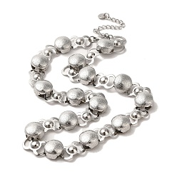 Stainless Steel Color Non-Tarnish Handmade 304 Stainless Steel Necklaces, Flat Round Chains Necklaces, Stainless Steel Color, 16.18 inch(41.1cm)