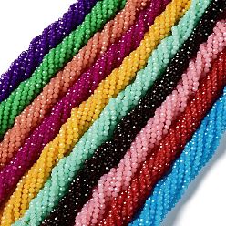 (52) Непрозрачная лаванда Запекание расписных стеклянных бусин с имитацией нефрита, граненые, шайба, разноцветные, 10x8 мм, отверстие : 1 мм, около 63~65 шт / нитка, 18.90'' (48~50 см)