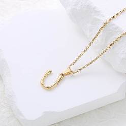 Letter U Ожерелья с подвесками в виде алфавита из нержавеющей стали для женщин, золотые, Буква U