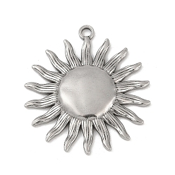 Нержавеющая Сталь Цвет 304 подвески из нержавеющей стали, очарование солнца, анти-тускнение, цвет нержавеющей стали, 43x39x4 мм, отверстие : 3 мм