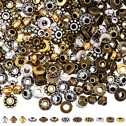 Couleur Mélangete 240 pcs 12 styles perles d'espacement en alliage de style tibétain, formes mixtes, couleur mixte, 5~6.5x2~4.5mm, Trou: 1~2.5mm, 20 pcs / style