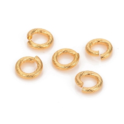 Золотой 304 из нержавеющей стали открыты кольца прыжок, витых круглых, золотые, 10x2 мм, 12 датчик, внутренний диаметр: 5.8 мм
