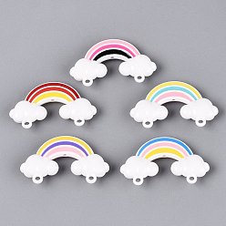 Color mezclado Colgantes grandes de esmalte acrílico opaco, encantos del arco iris, color mezclado, 32x53.5x11 mm, agujero: 2.8 mm