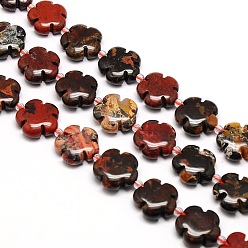 Brecciated Jasper Natural Flower Brecciated Jasper Beads Strands, 15x5.5mm, Hole: 1mm, 16.53 inch