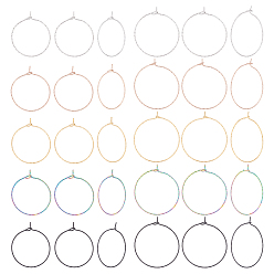 (52) Непрозрачная лаванда 40 шт. 10 стиль 316 фурнитура для сережек-колец из хирургической нержавеющей стали, кольца для бокалов вина, разноцветные, 29~34x25~30 мм, штифты : 0.6 мм, 4 шт / стиль