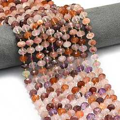 Смешанные камни Природных драгоценных камней смешанного бисер нитей, граненые, рондель, с бисером, 8.5~10x5.5~6.5 мм, отверстие : 1 мм, около 43~45 шт / нитка, 15.35'' (39 см)