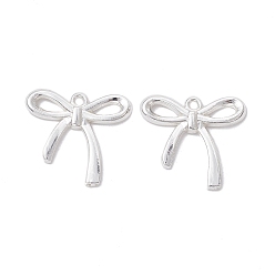 Серебро Сплавочные бусины, долговечный, бантом, серебряные, 23.5x25x2 мм, отверстие : 2 мм