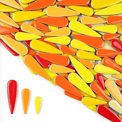 Разноцветный 3 стили фарфоровая мозаичная плитка в форме капли, для поделок из мозаики своими руками, рамки для картин и многое другое, красочный, 21~40x8~12x4 мм, около 100 г / набор