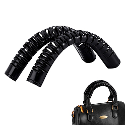 Черный Накладки на ручки кожаных сумок, прямоугольные, чёрные, 140x65x3 мм