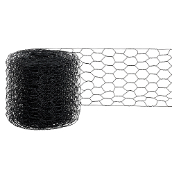 Черный Сетка из железных шестиугольников, шестиугольная сетка, чёрные, 103x1 мм, около 10 м / рулон