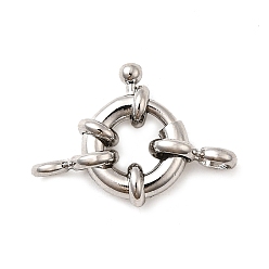 Платинированный Латунная застежка пружинного кольца, без никеля , Реальная платина, 15x11.5x4.5 мм