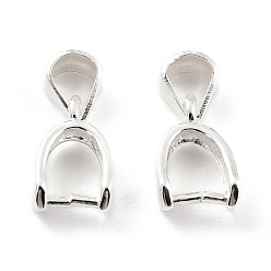 Серебро 925 зажим для зажима льда из стерлингового серебра, серебряные, 9x6x3 мм, отверстие : 3x3 мм, внутренний диаметр: 4 мм, штифты : 0.8 мм