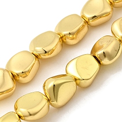с Золотистым Покрытием Стеклянные бусины с гальваническим покрытием , твист, с золотым покрытием, 11~11.5x10.5x6.5 мм, отверстие : 1 мм, около 36 шт / нитка, 15.75'' (40 см)