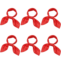 Красный 6шт. съемный атласный женский шарф, красные, 502x503x0.4 мм